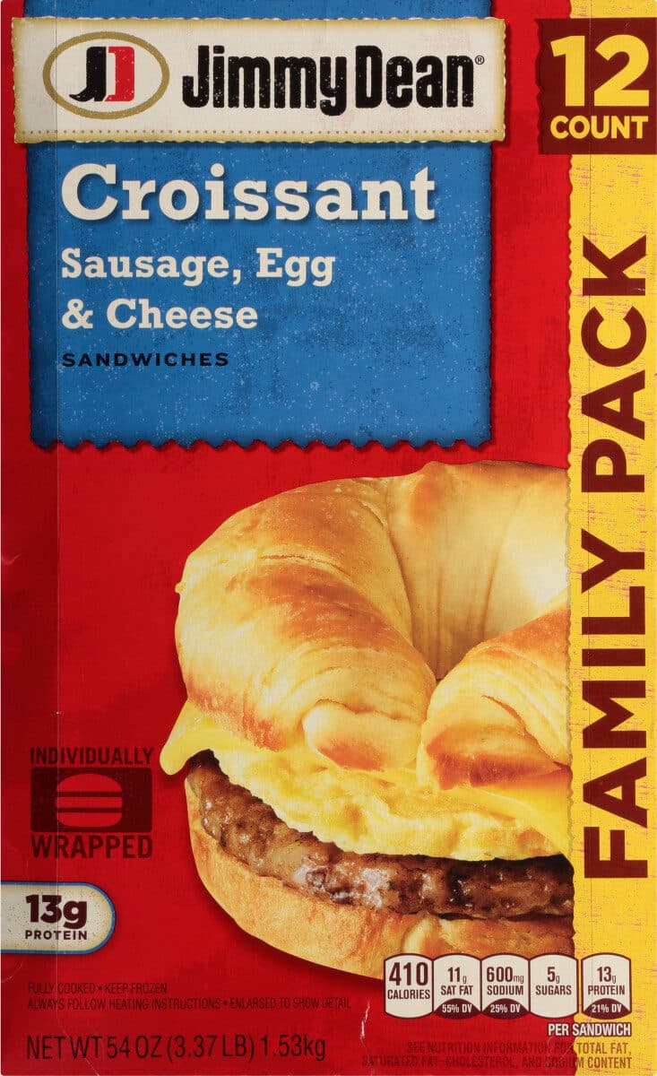 Jimmy Dean Croissant Sausage, Egg & Cheese Sandwiches packshot