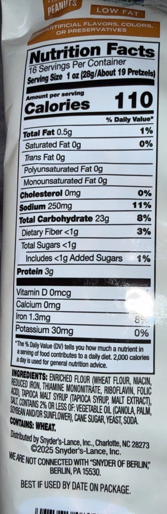 SNYDER'S of Hanover MINI PRETZELS packshot
