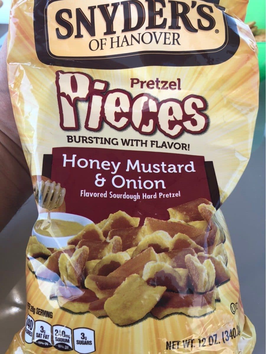 Snyder's Of Hanover Snyder's of hanover, sourdough hard pretzel pieces, honey mustard & onion, honey mustard & onion packshot