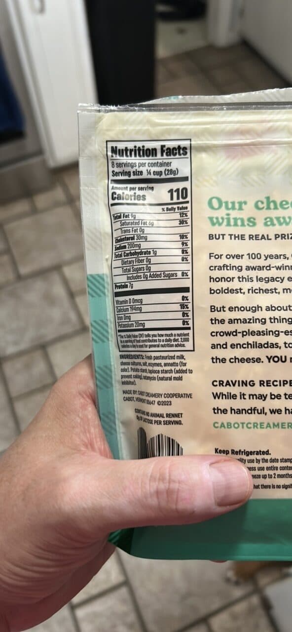 Cabot Creamery Vermont Sharp Shredded Cheddar Cheese packshot
