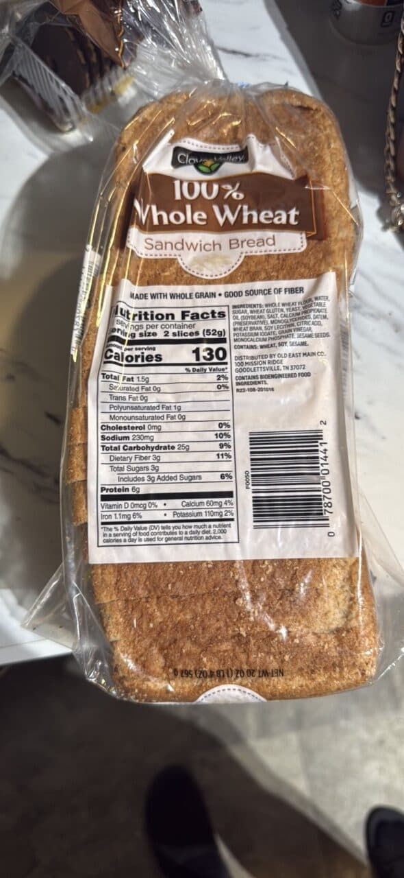 Clover Valley 100% Whole Wheat Sandwich Bread packshot