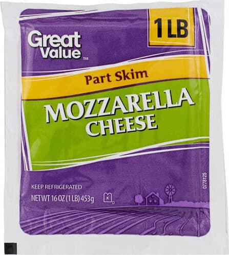 Great Value Part Skim Mozzarella Cheese packshot