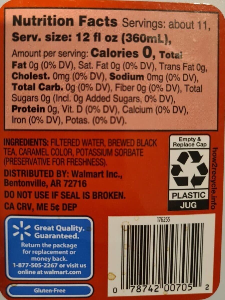 Great Value Unsweet Brewed Iced Tea packshot