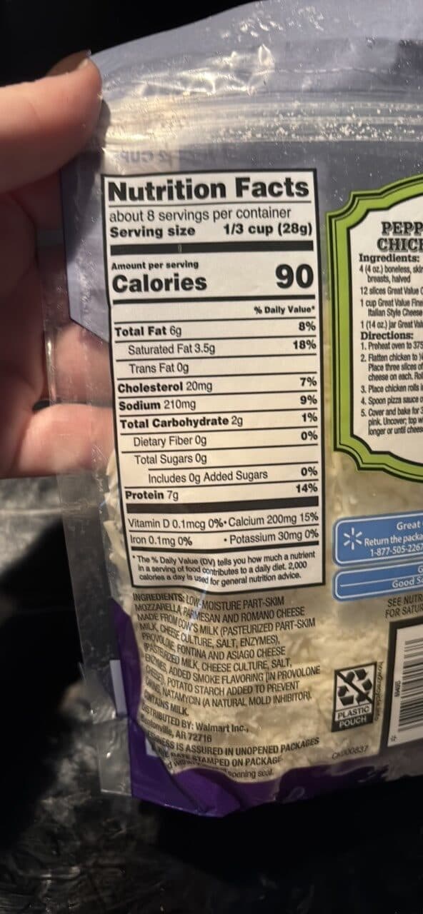 Great Value Italian Style Finely Shredded Cheese packshot
