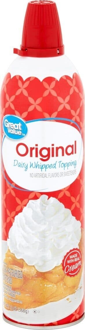Great Value Whipped Light Cream, Original packshot