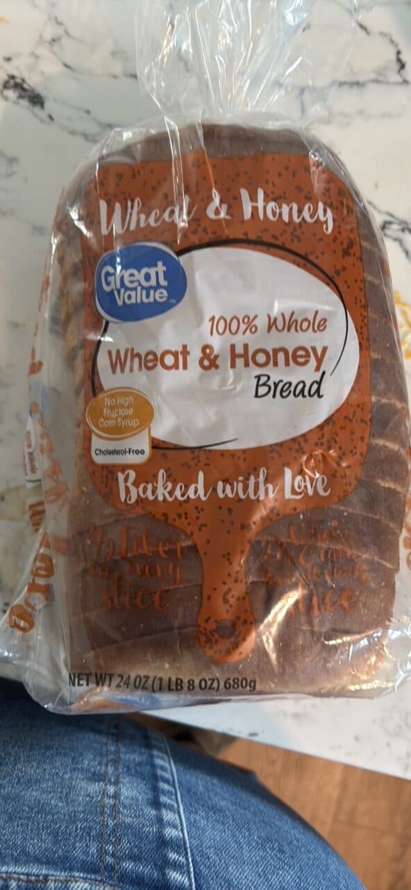 Great Value 100% Whole Wheat & Honey Bread packshot