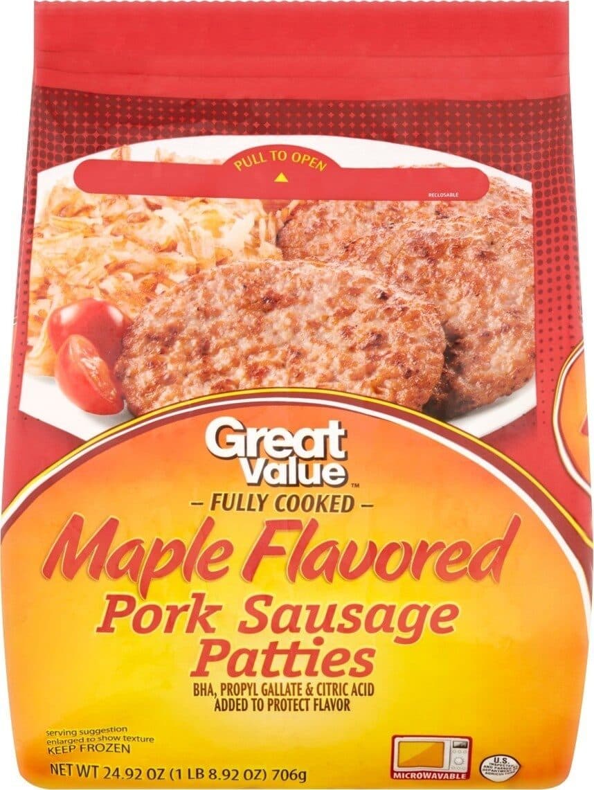 Great Value Maple Flavored Pork Sausage Patties packshot