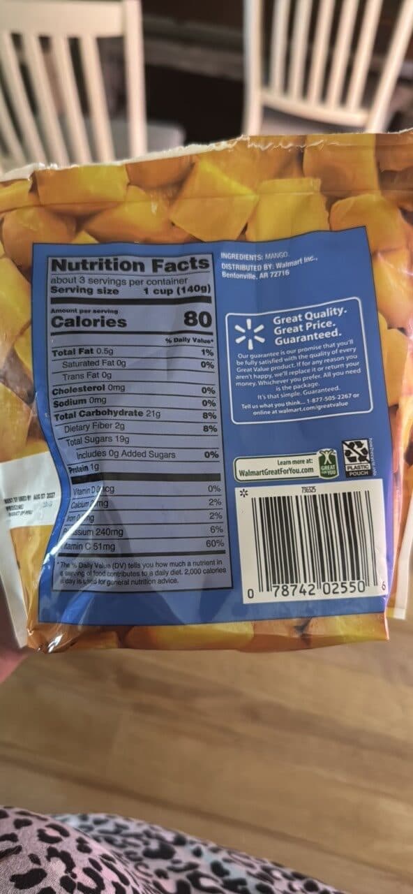 Great Value Mango Chunks packshot