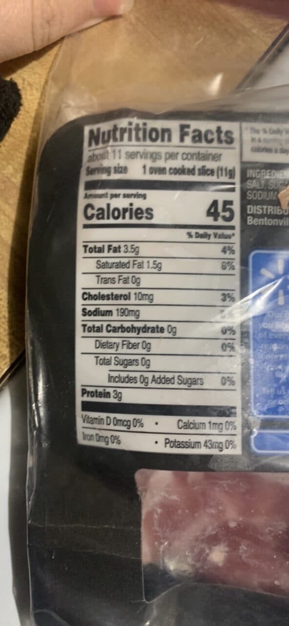 Great Value Hickory Smoked Bacon packshot