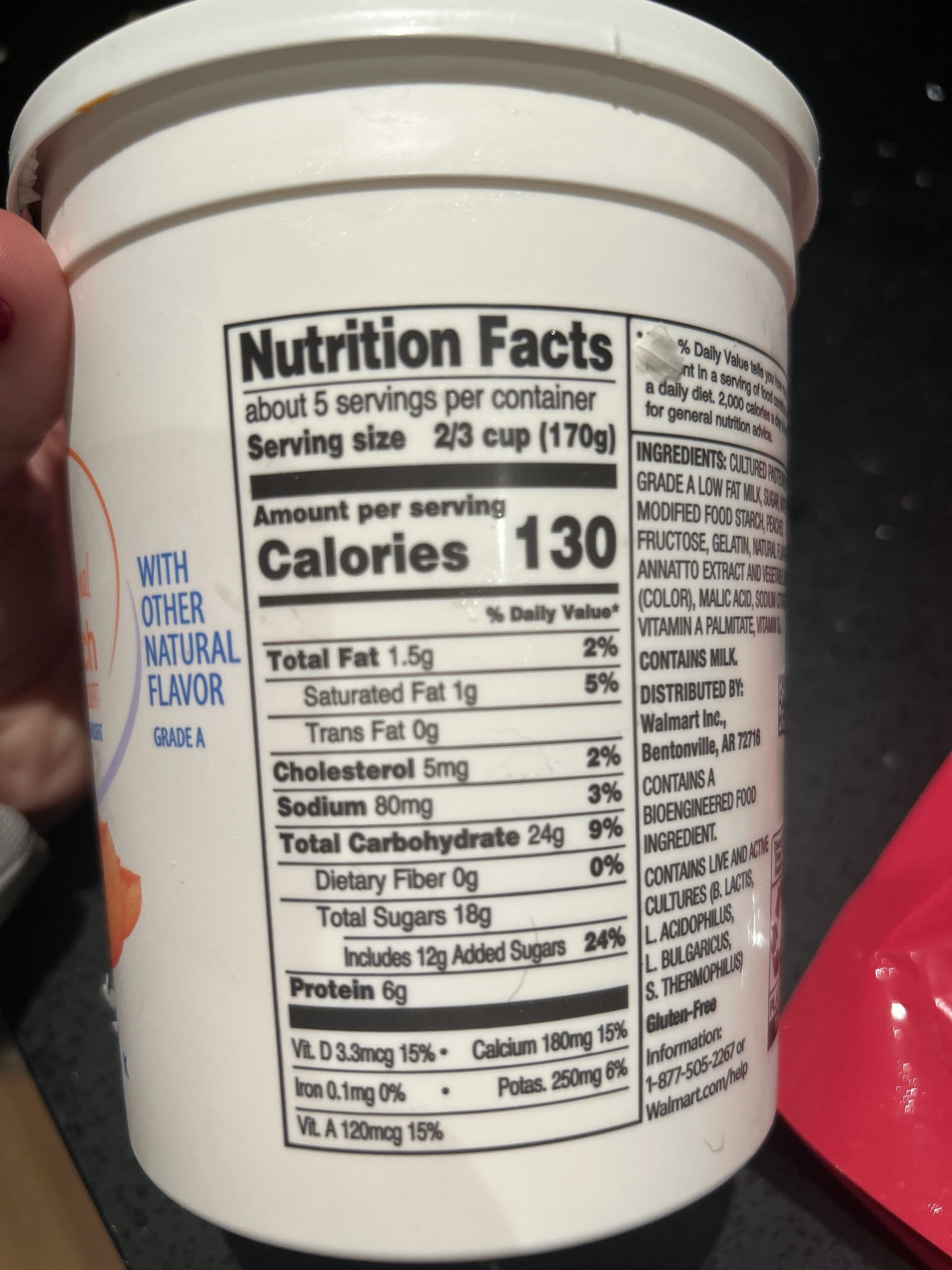 Great Value Lowfat yogurt packshot