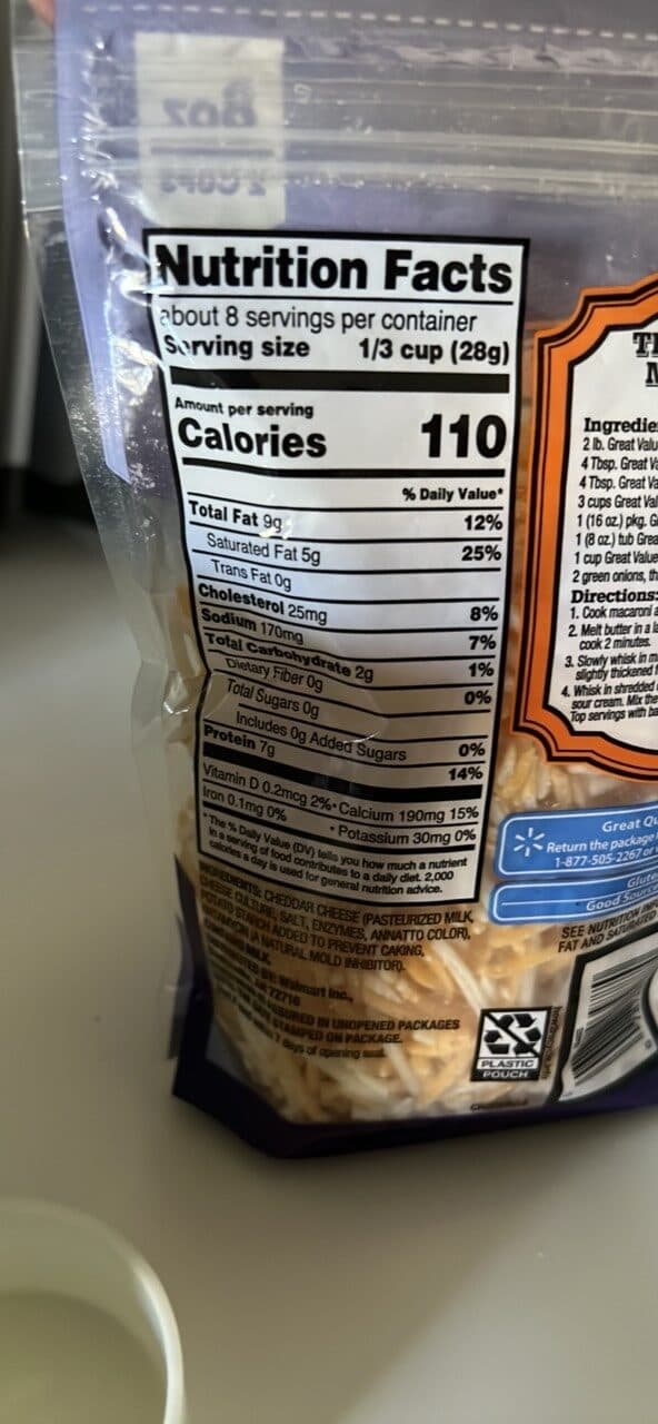 Great Value Triple Cheddar packshot