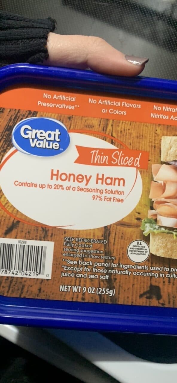 Great Value Honey Uncured Ham packshot