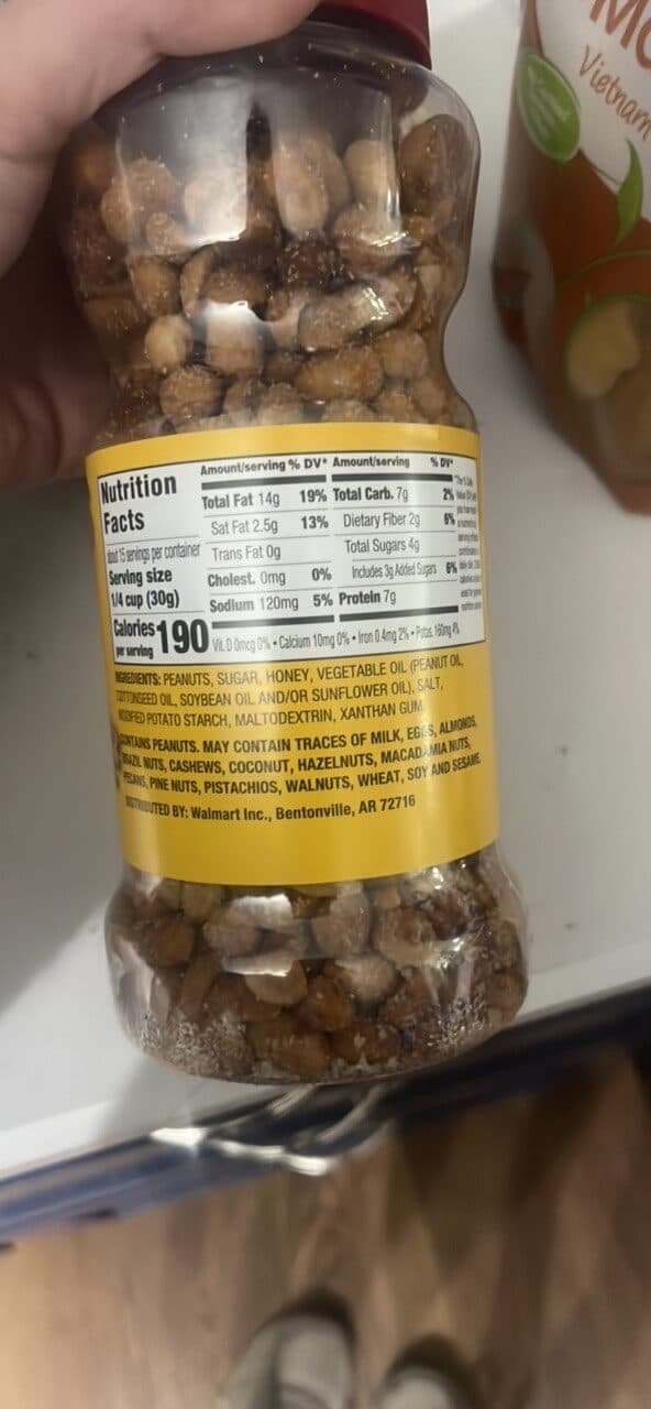 Great Value Honey Roasted Peanuts packshot