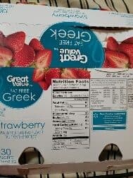 Great Value Strawberry Greek Nonfat Yogurt packshot
