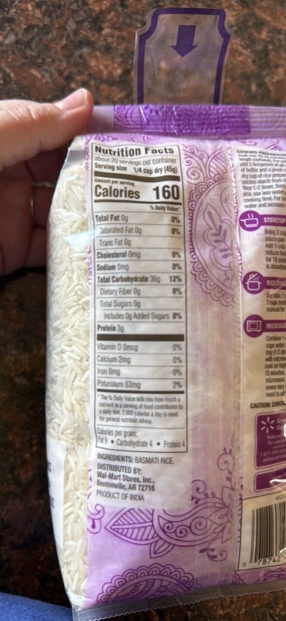 Great Value Basmati Rice packshot