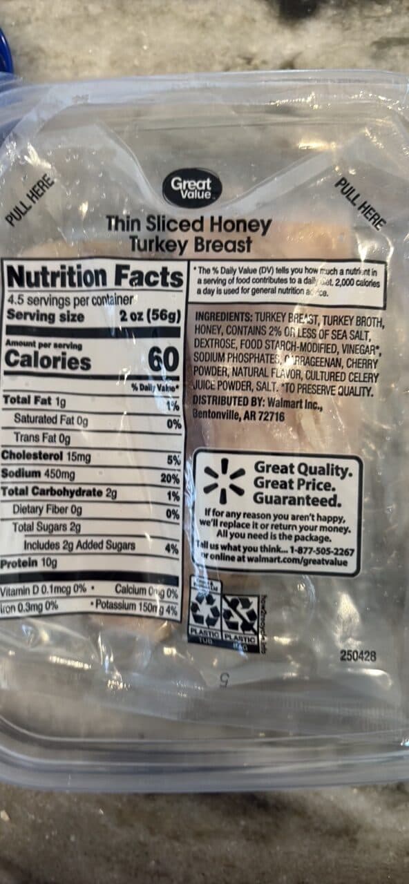 Great Value Honey Turkey Breast packshot