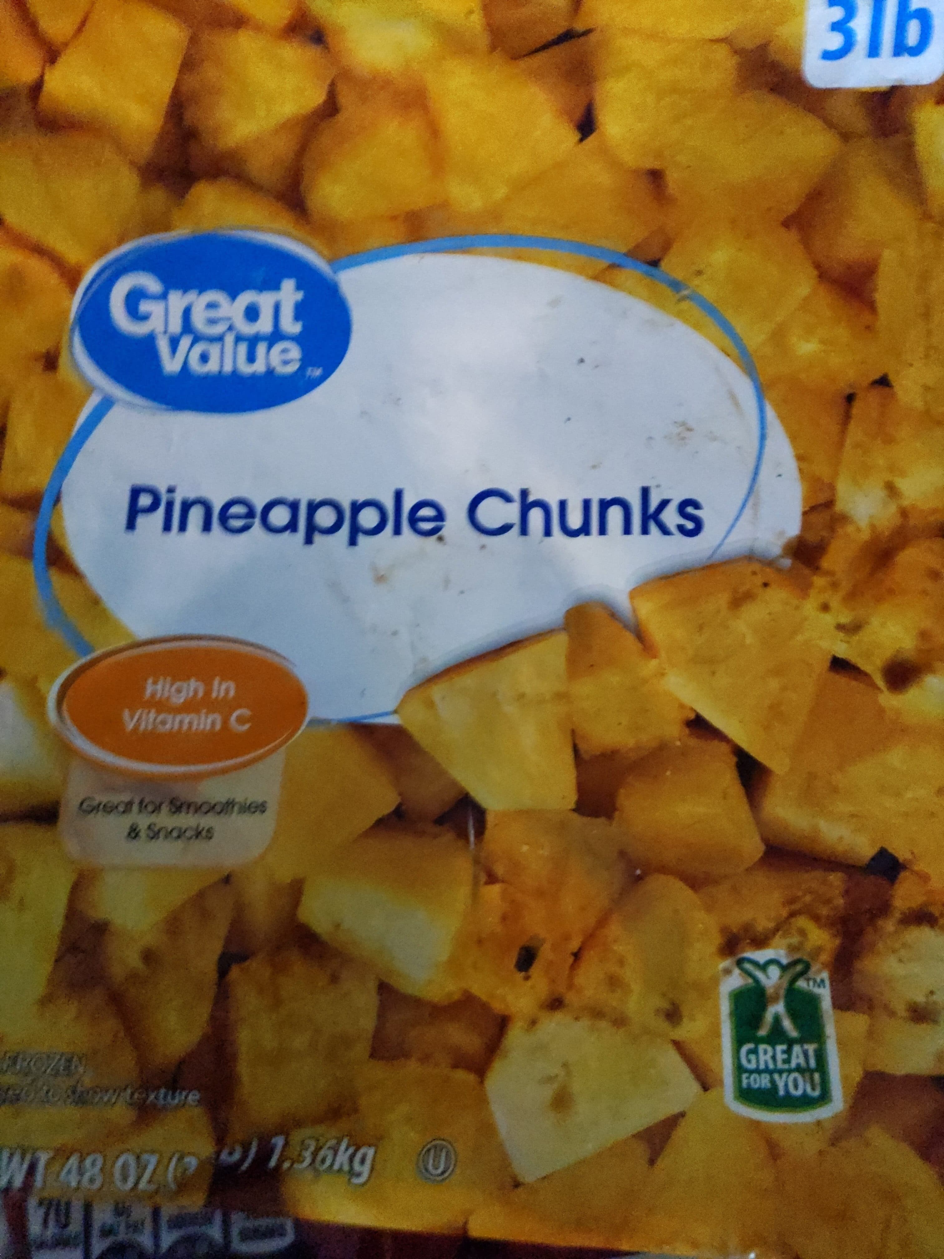 Great Value Pineapple Chunks packshot