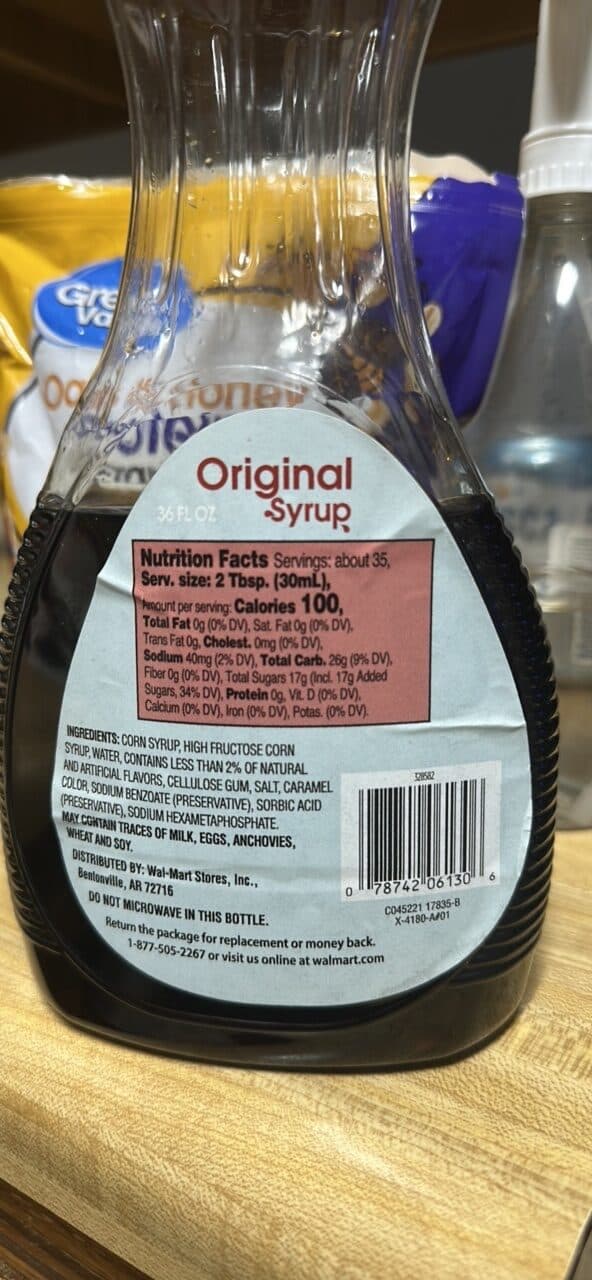 Great Value Original Syrup packshot