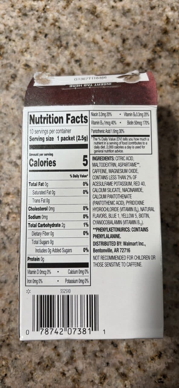 Great Value Dragon Fruit Drink Mix with Caffeine packshot
