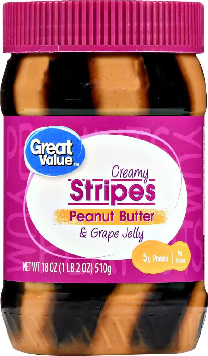 Great Value Peanut Butter & Grape Jelly Stripes packshot