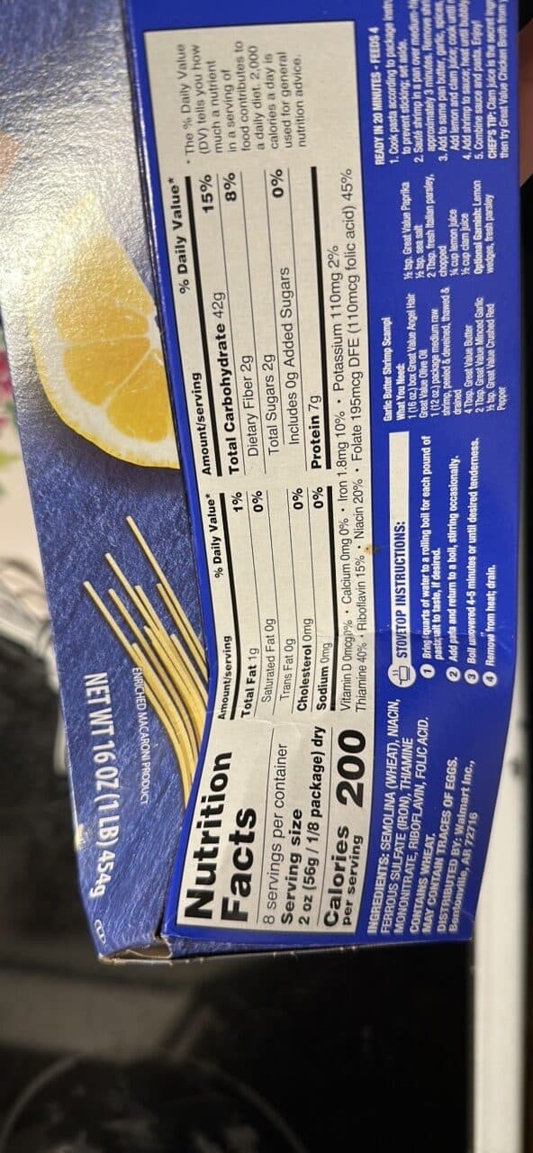 Great Value Angel Hair packshot