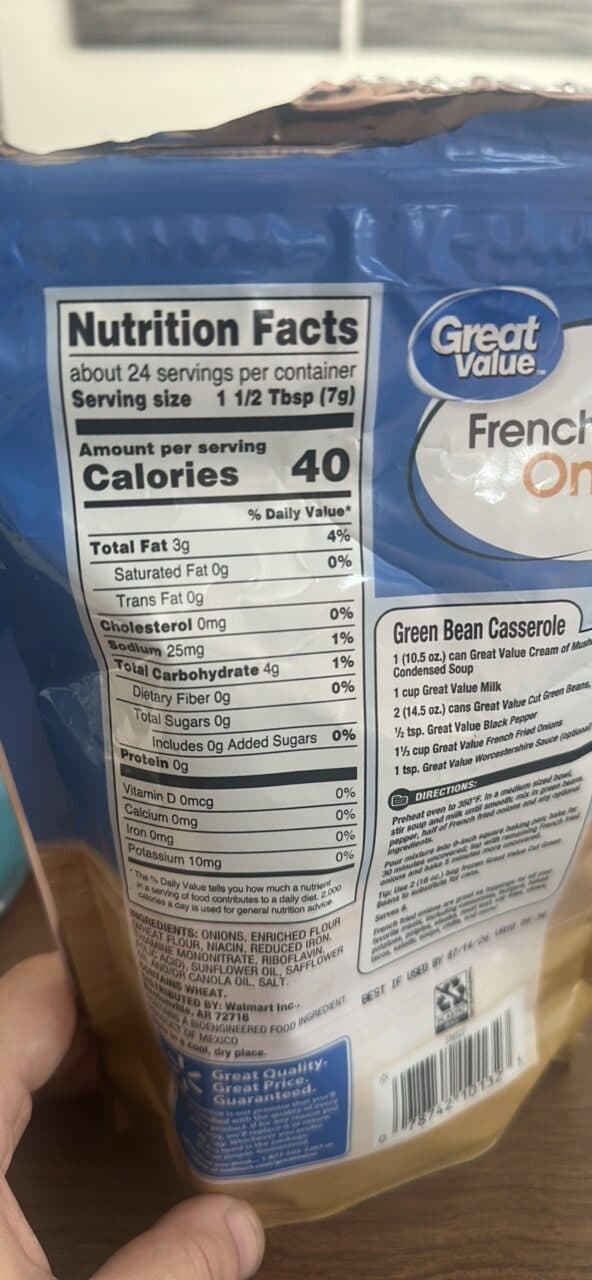 Great Value French Fried Onions packshot