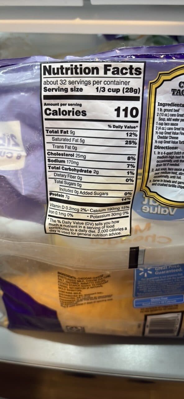 Great Value Mild Cheddar packshot