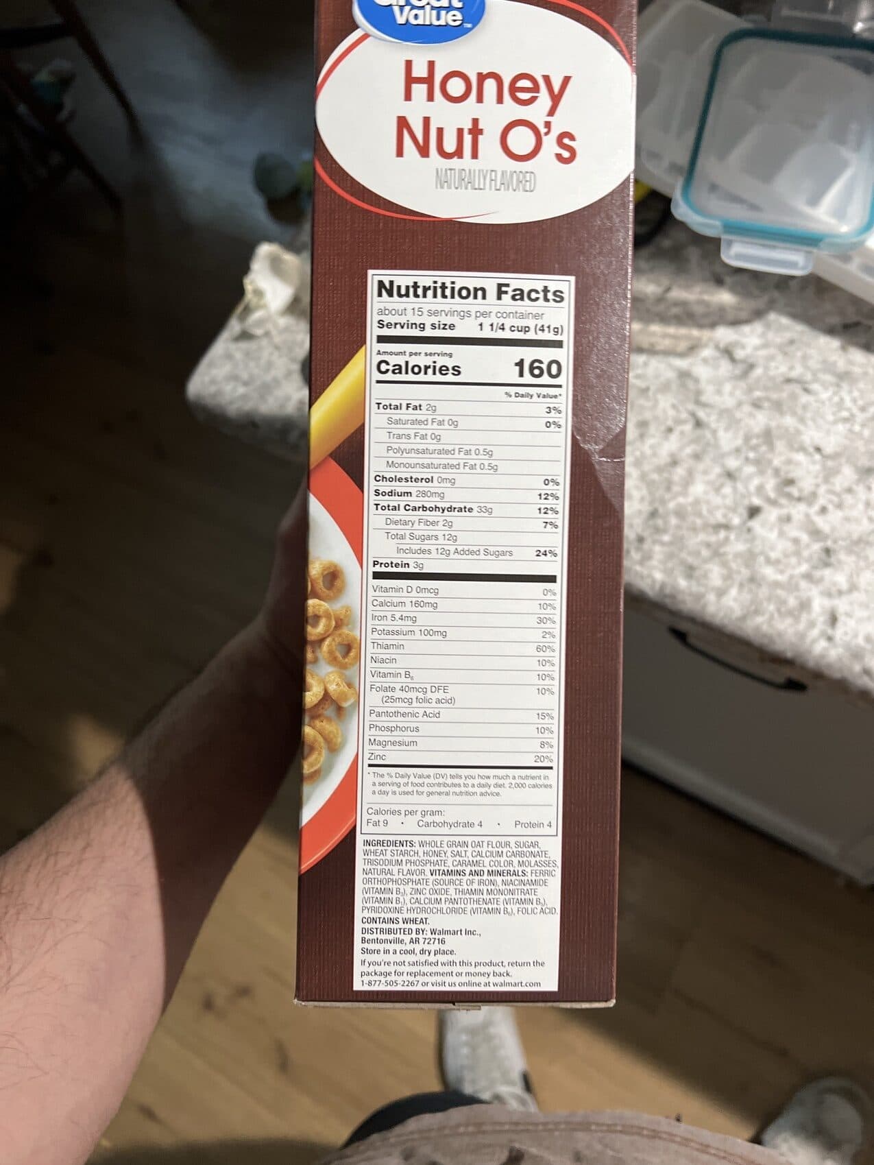 Great Value honey nut os packshot