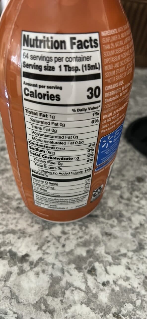 Great Value Coffee Creamer Hazelnut packshot
