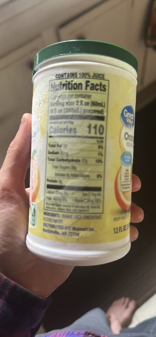 Great Value Orange Juice Concentrate packshot