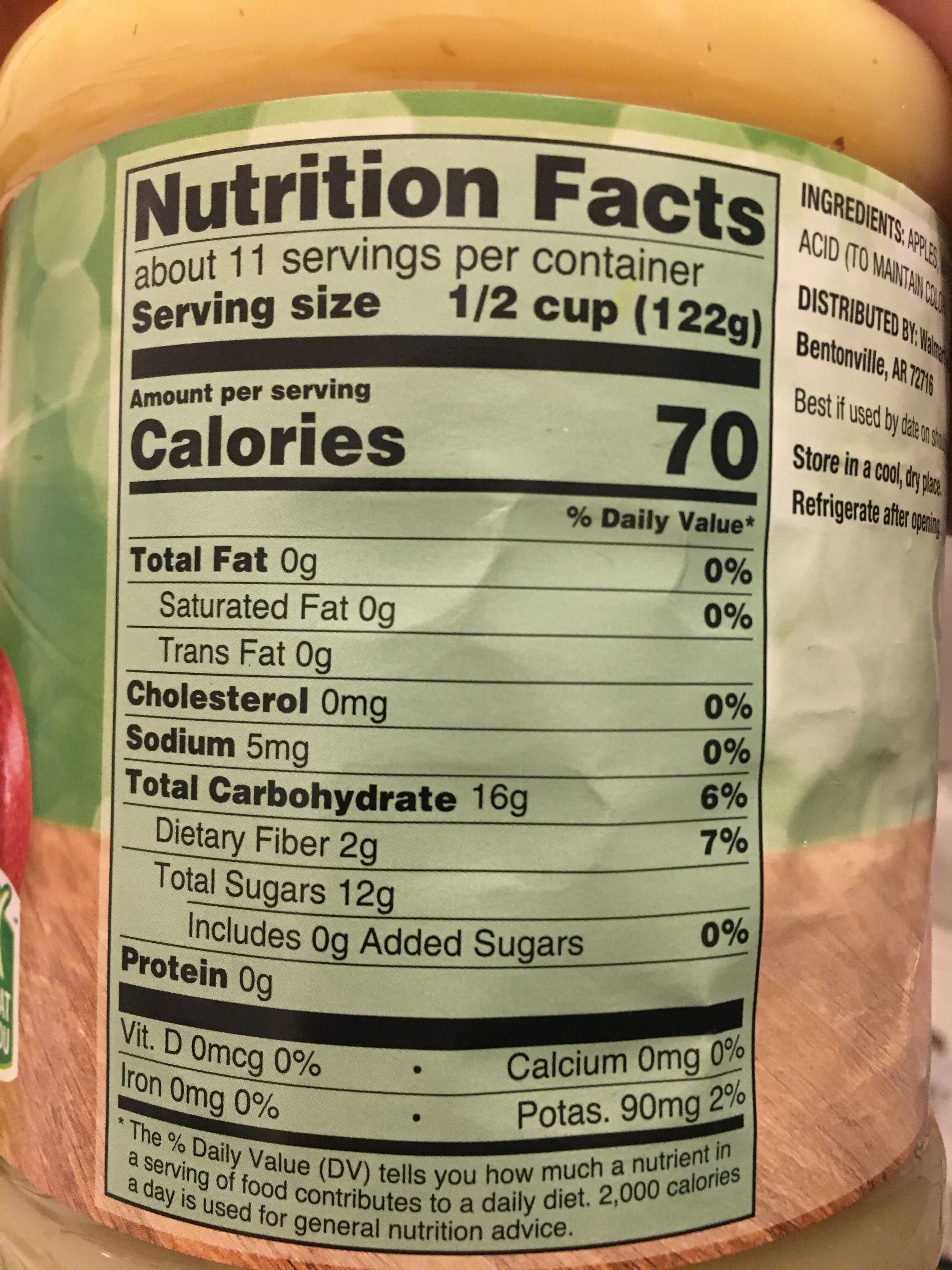 Great Value Unsweetened Applesauce packshot