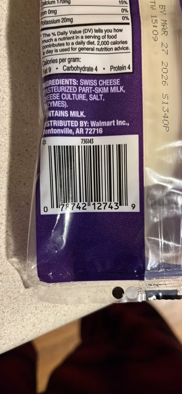Great Value Sliced Swiss packshot