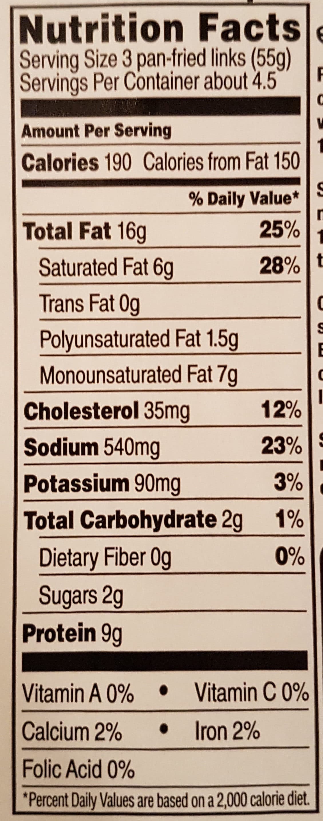 Great Value Vermont Maple Premium Sausage Link packshot