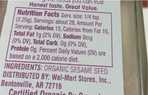 Great Value Organic White Sesame Seeds packshot