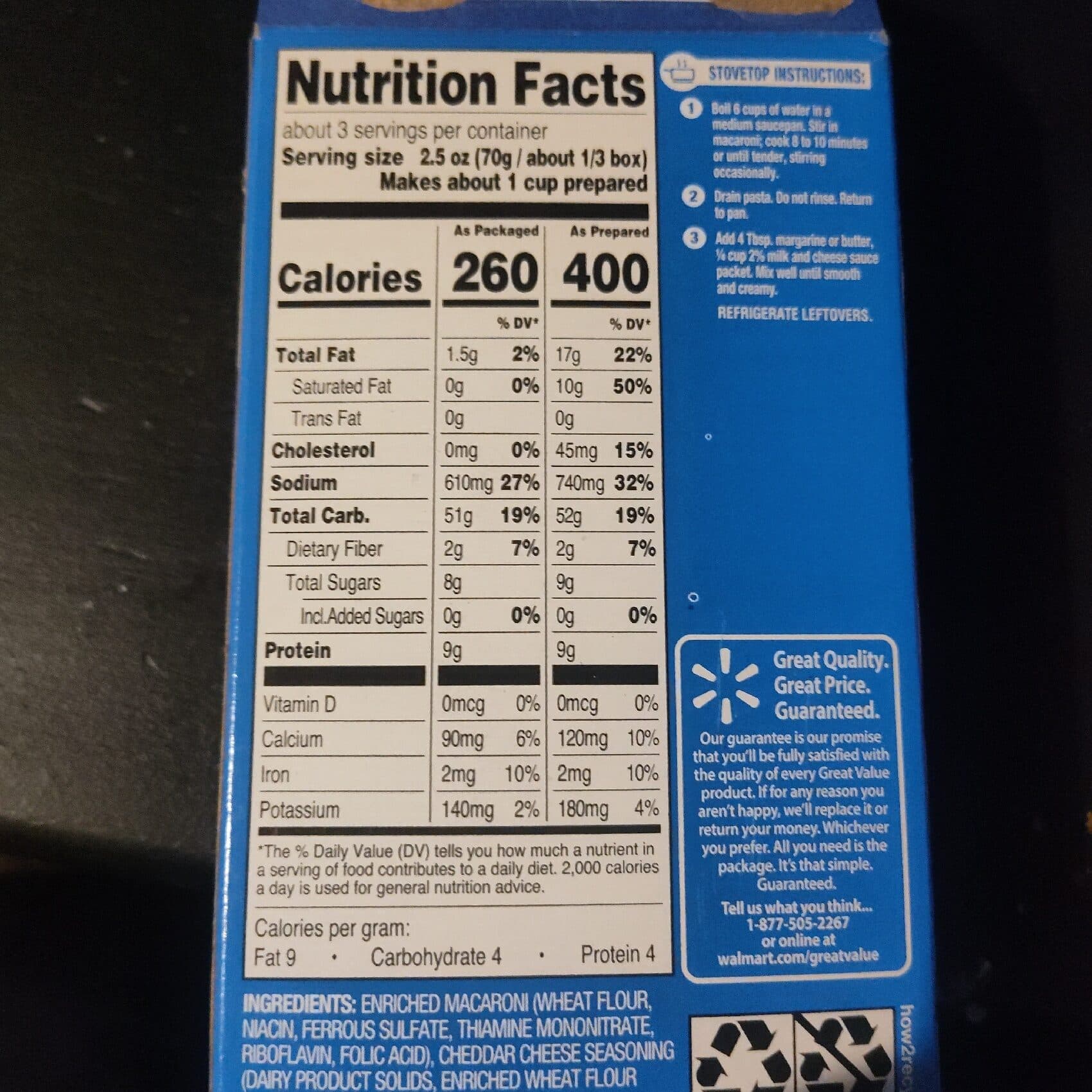Great Value Three Cheese Shells & Cheese packshot