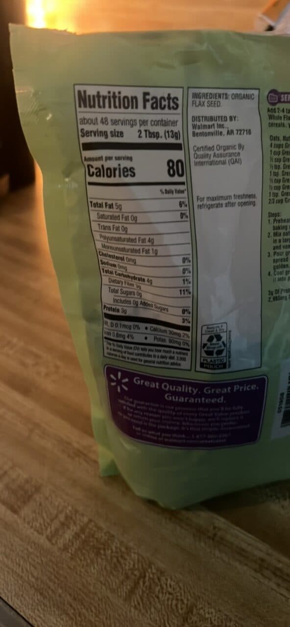 Great Value Flax seed packshot