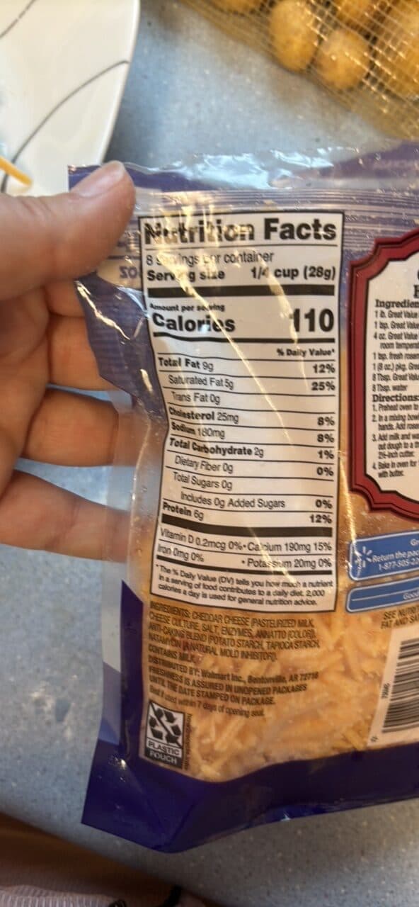 Great Value Extra Sharp Cheddar packshot
