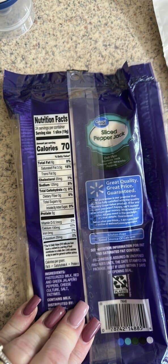 Great Value Sliced Pepper Jack packshot