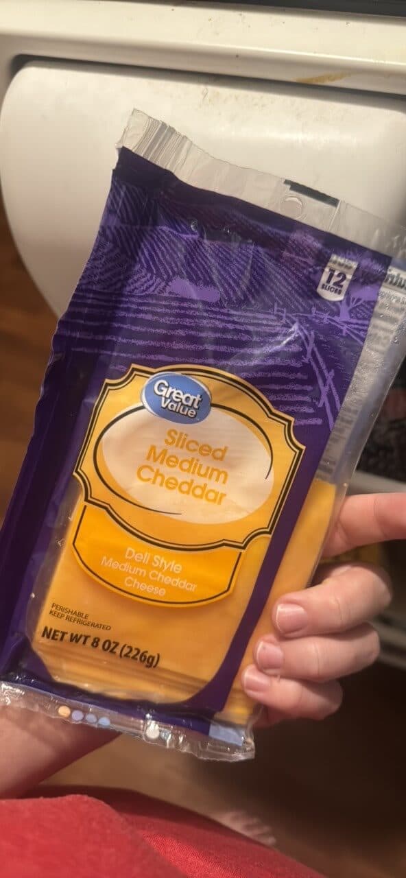 Great Value Sliced Medium Cheddar packshot