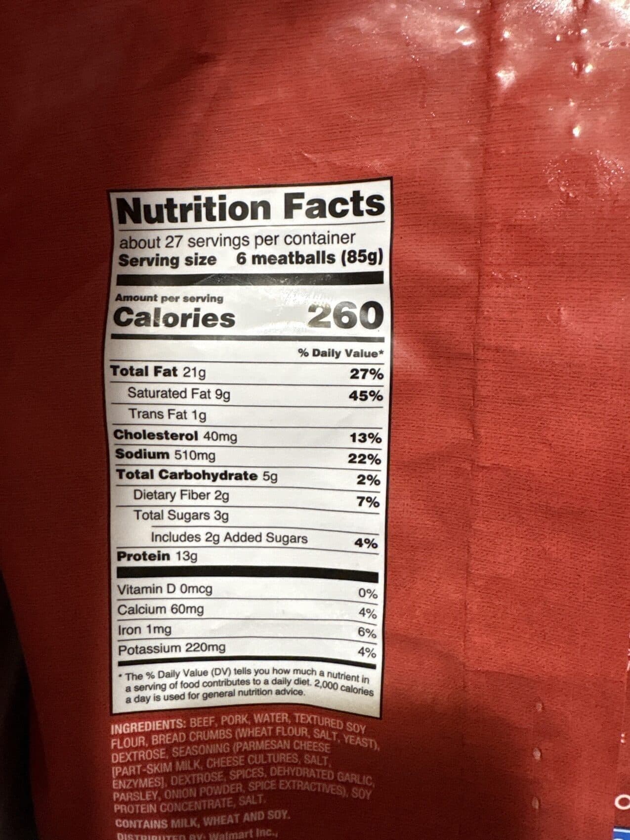 Great Value Italian Style Meatballs packshot