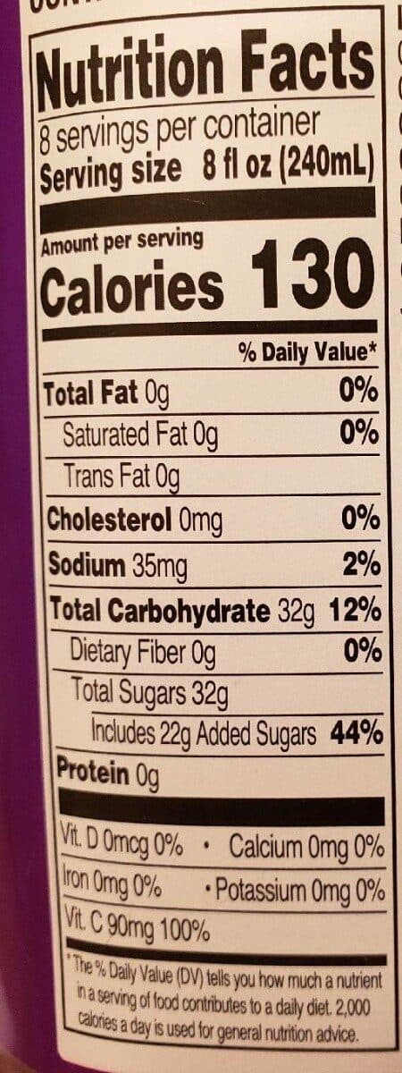 Great Value Cranberry Grape Juice Cocktail packshot