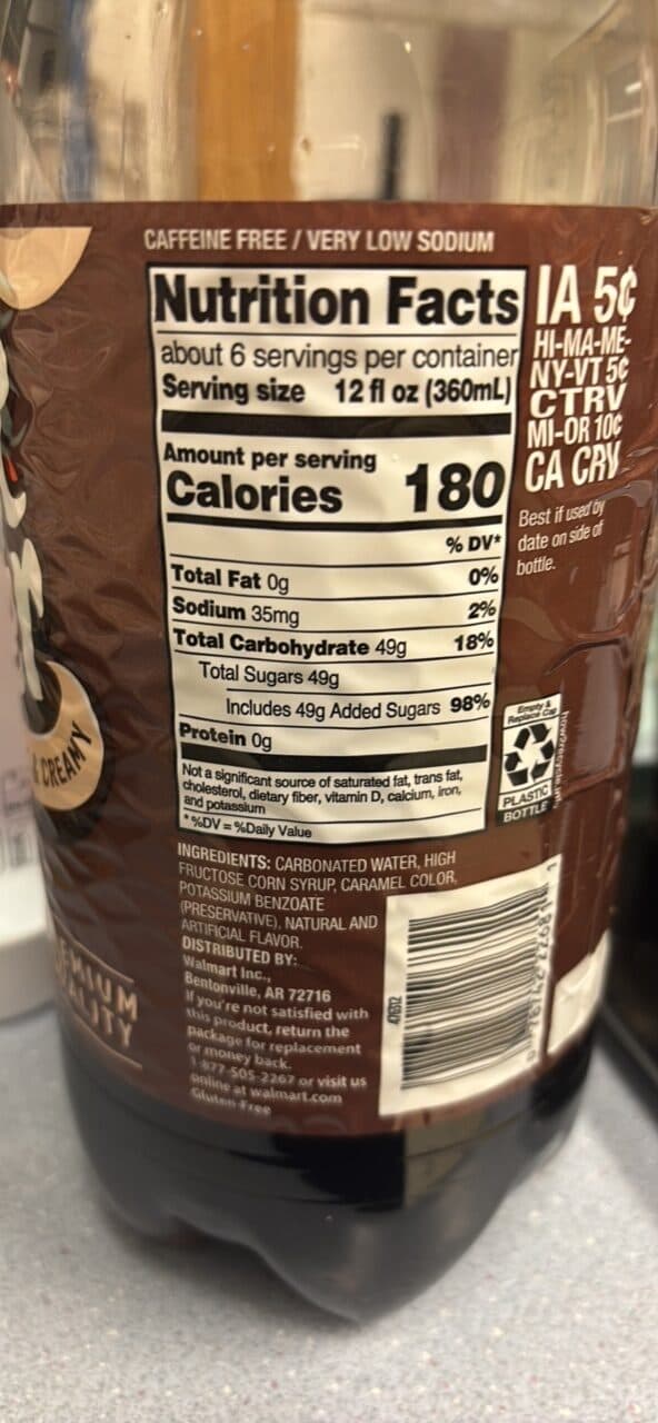 Great Value Root Beer packshot