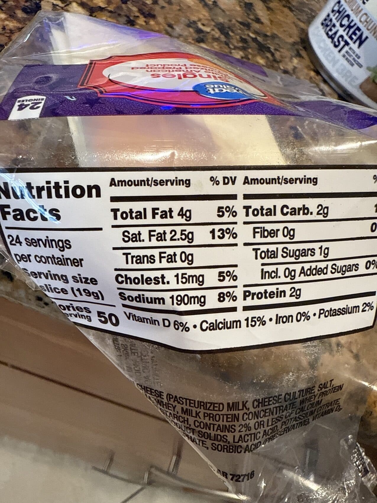 Wal-Mart Stores Inc. Cheese Singles, White American packshot
