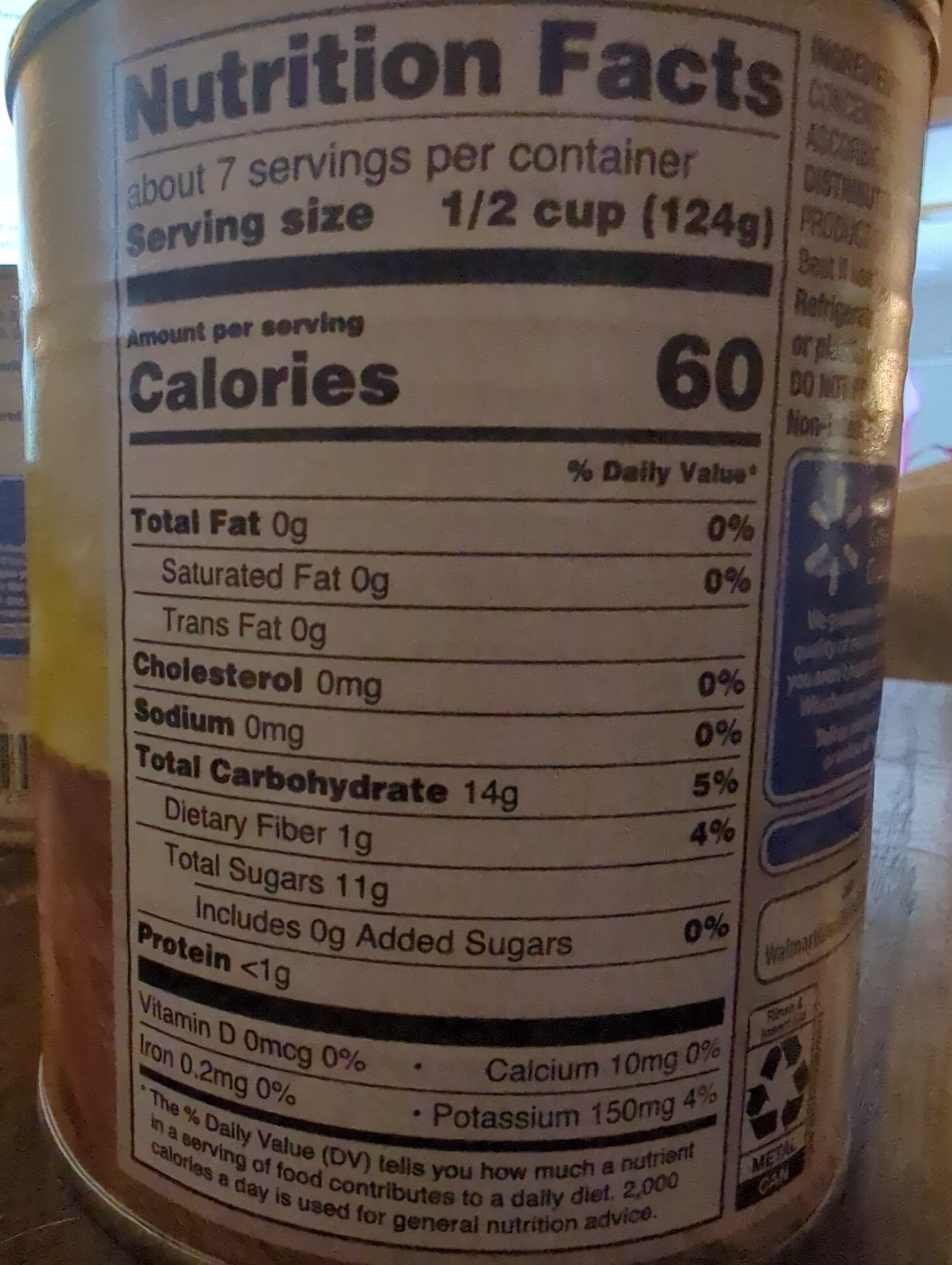 Great Value Sliced Peaches Yellow Cling Peaches in Fruit Juice from Concentrate packshot
