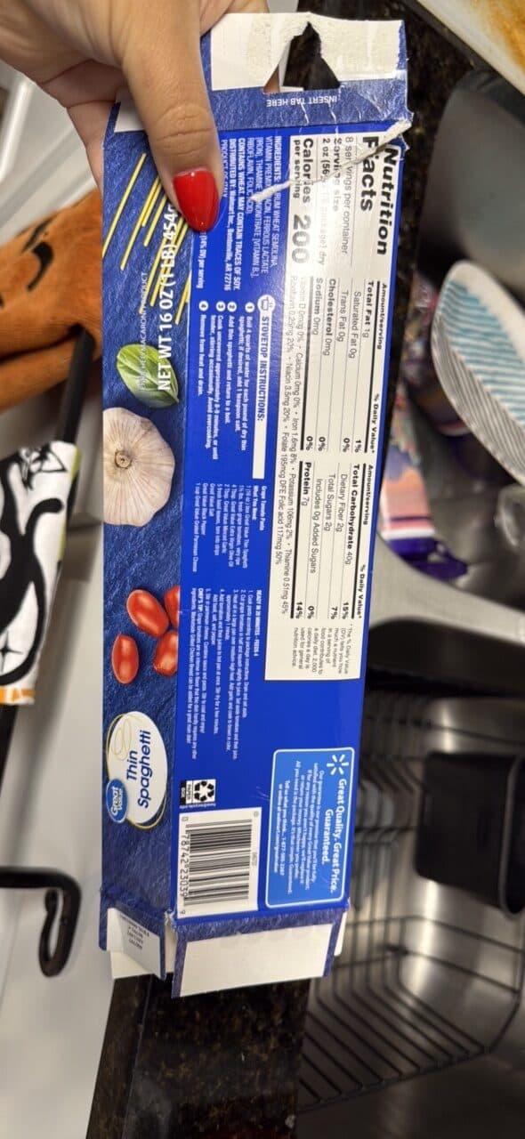 Great Value Thin Spaghetti packshot