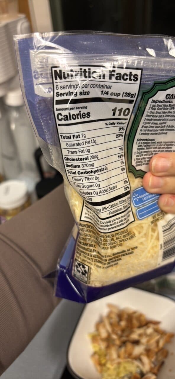 Great Value Parmesan packshot