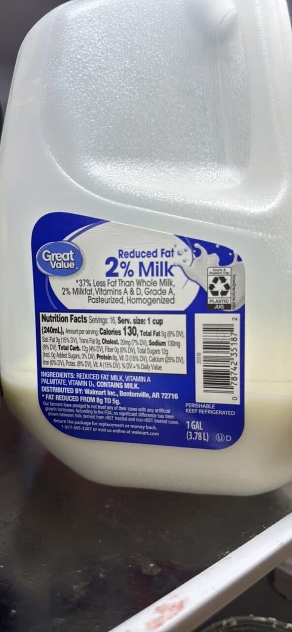 Great Value 2% Milk packshot