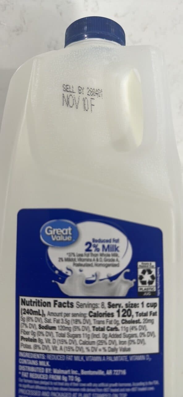 Great Value Reduced Fat 2% Milk packshot