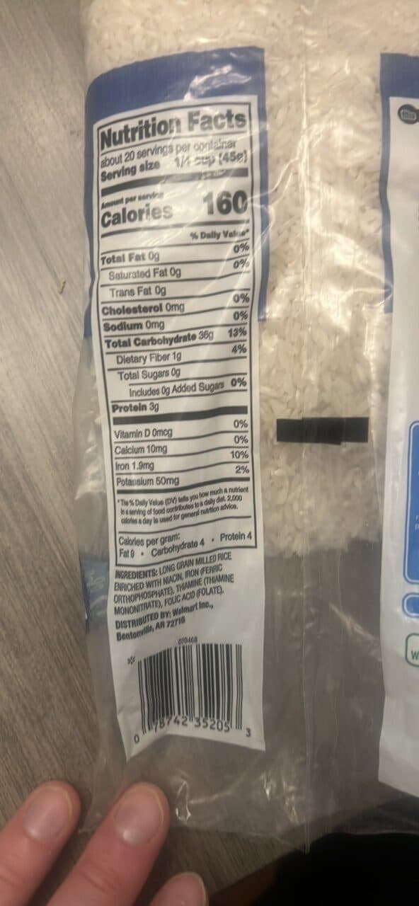 Great Value Long Grain Enriched Rice packshot