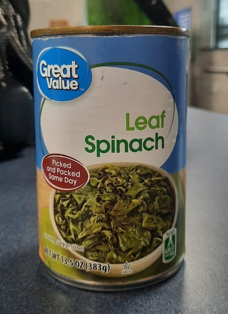 Great Value Whole Leaf Spinach packshot
